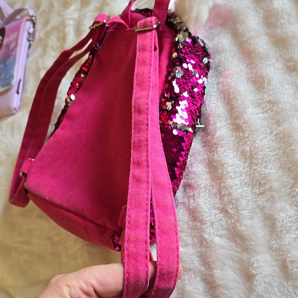 Cat‎ & Jack pink flip sequin unicorn 🦄 backpack